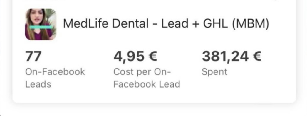 Rezultati kampanje: 77 upita po 4,95 €
